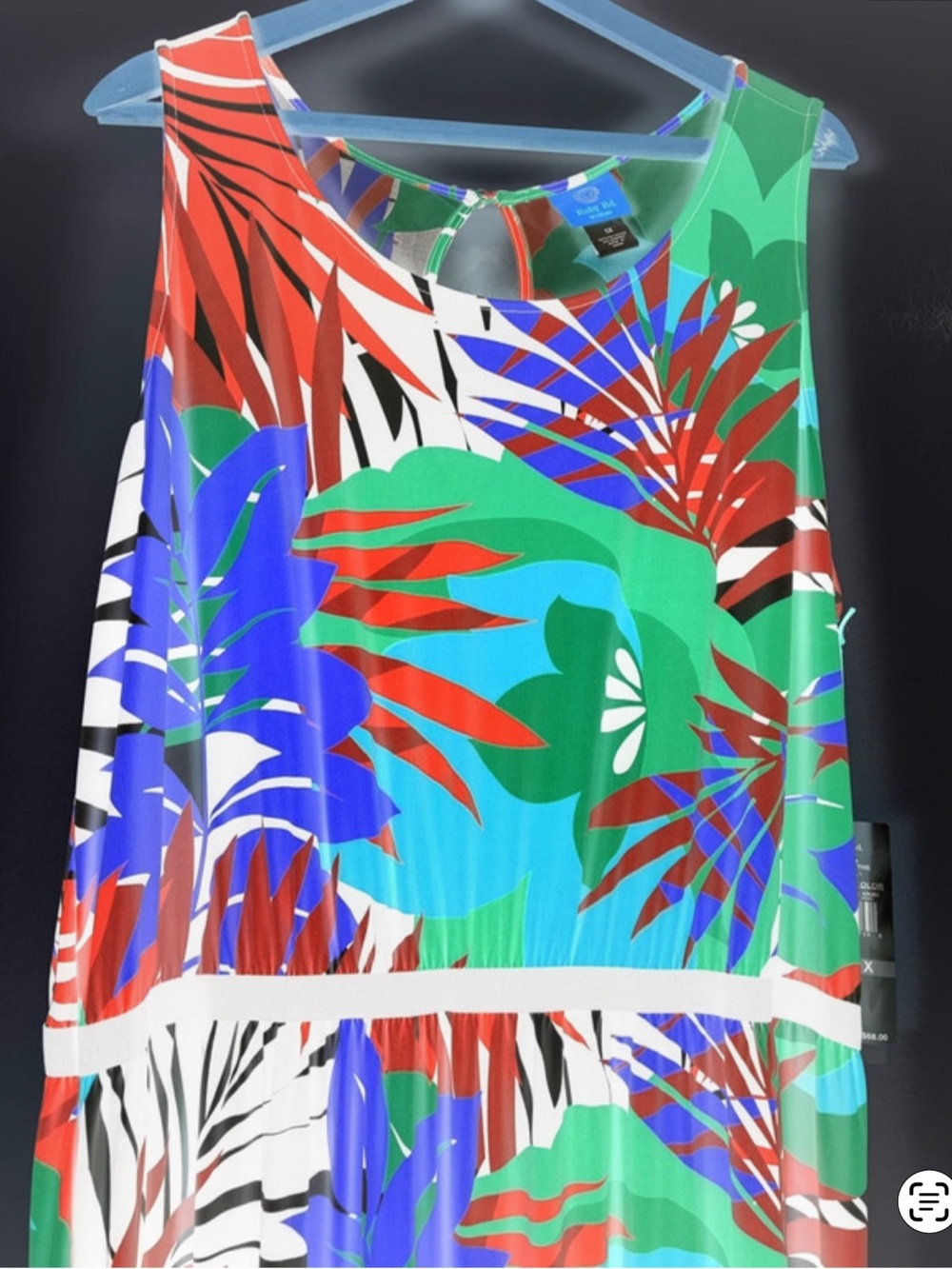 NWT Ruby Rd Tropical Multicolor Sleeveless Maxi Dress Beach Cover up XL - Picture 2 of 6